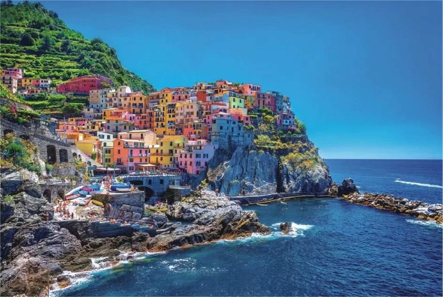 Deerbird Jigsaw Puzzles - 1000 Pieces for Adult Wooden Puzzles - Entertainment Wooden Puzzles Toys - European Cinque Terre Landscape