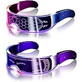 Tanganan LED Visor Glasses, 2pcs LED Light Up Glasses Neon Luminous Glasses 7 Color 5 Modes Cool LED Glasses for Adult