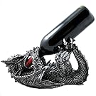 Mythical Dragon Wine Bottle Holder Statue in Medieval & Fantasy Bar or Kitchen Table Decor Sculptures and Decorative Gothic Racks and Stands As Gifts for Wine Lovers