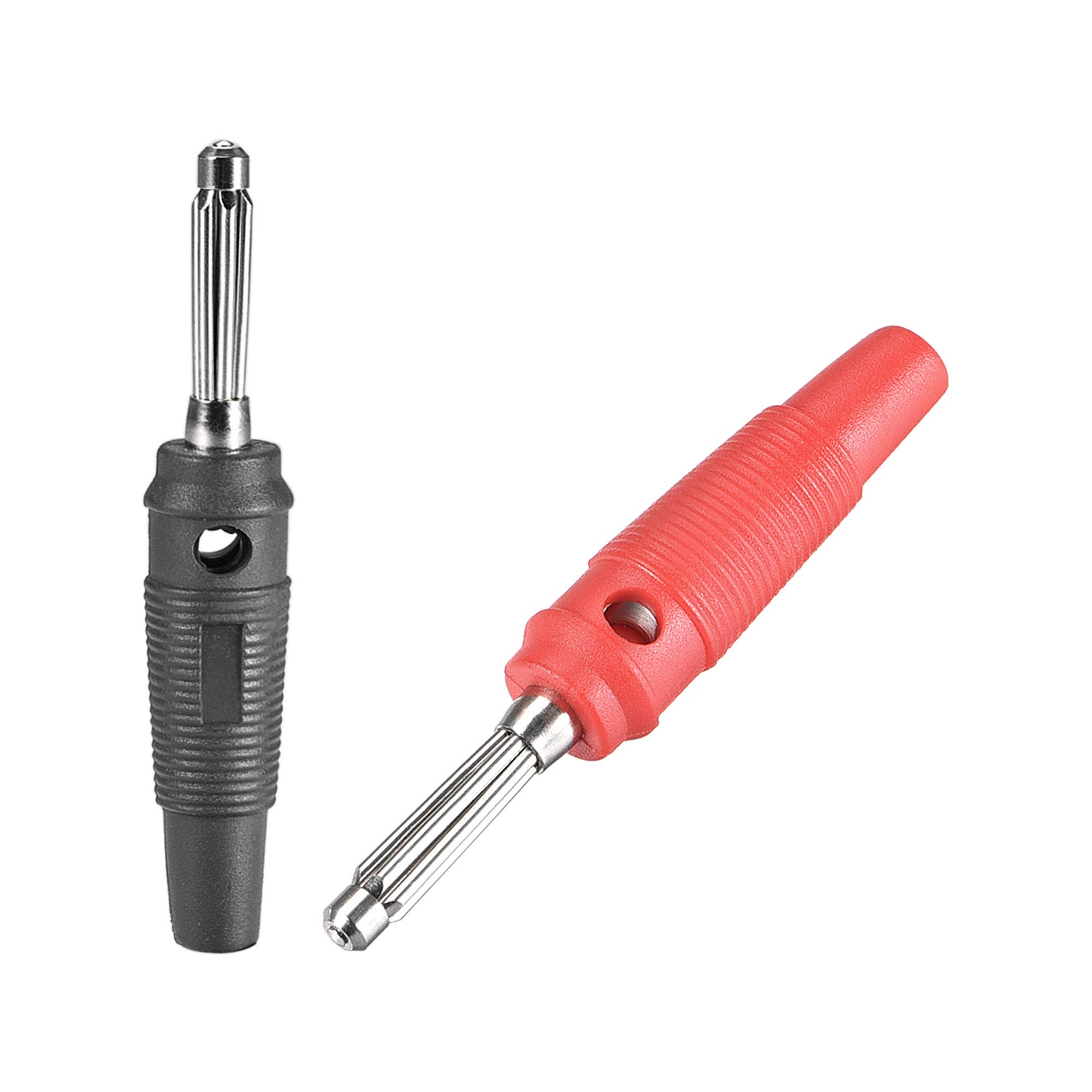 sourcing map 4mm Banana Speaker Plug Screws Cable Plugs Connectors 32A Jack Connector 10pcs Red Black