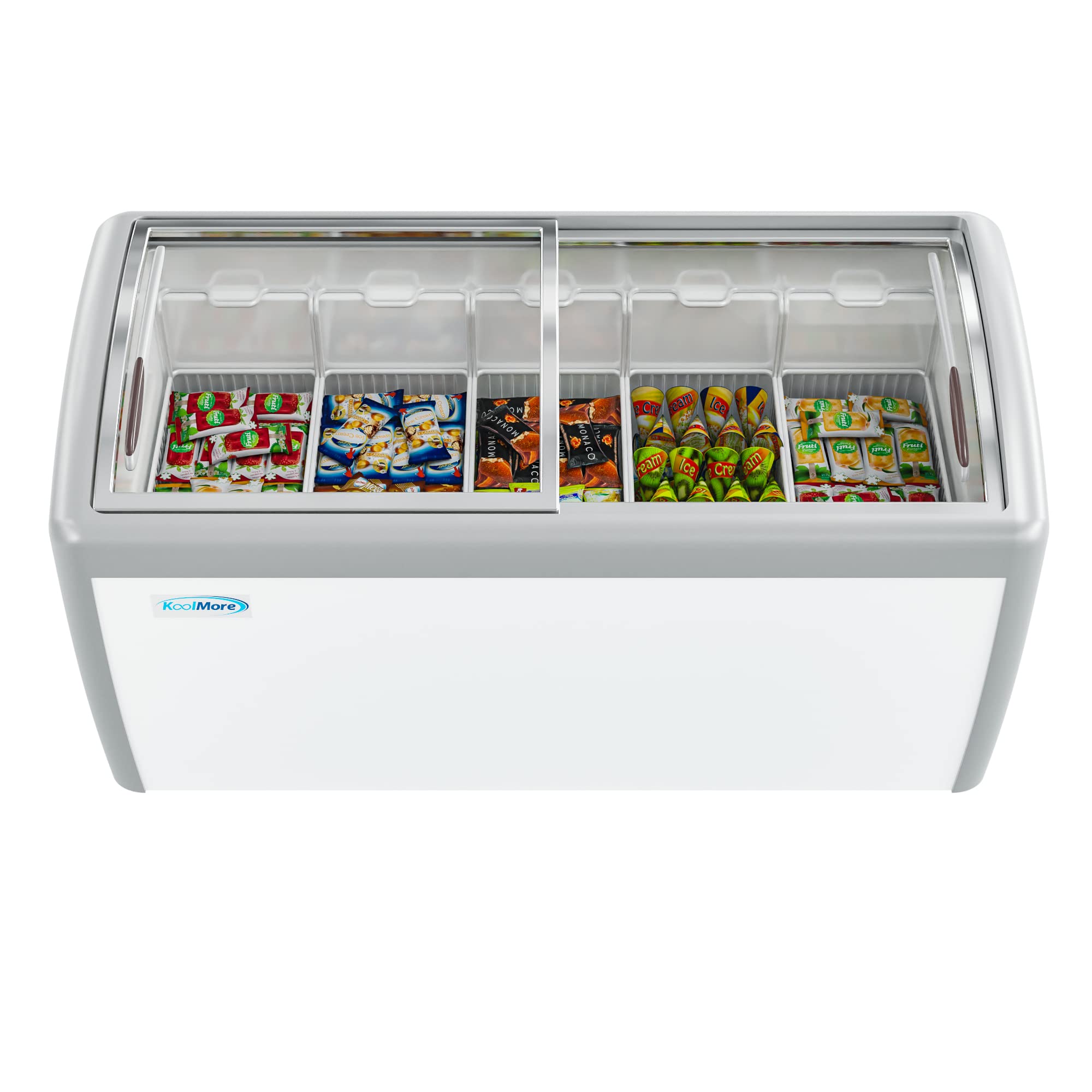 Photo 1 of KoolMore MCF-16C Commercial Ice Cream Freezer Display Case, 16 Cu. Ft, White