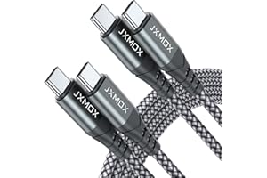 JXMOX USB C to USB C Cable 60W (2 Pack 3.3ft) Fast Charging Cord Charger Compatible with iPhone 15/15 Pro/15 Plus/15 Pro Max, MacBook Pro, iPad Air 4, Samsung Galaxy S23 S22 S21 Ultra (Grey)