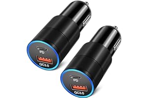 USB C Car Charger Adapter,Bangfun 2 Pack 36W Dual Port 12V Car Charger USB C Fast Charger Cigarette Lighter Adapter Plug for 