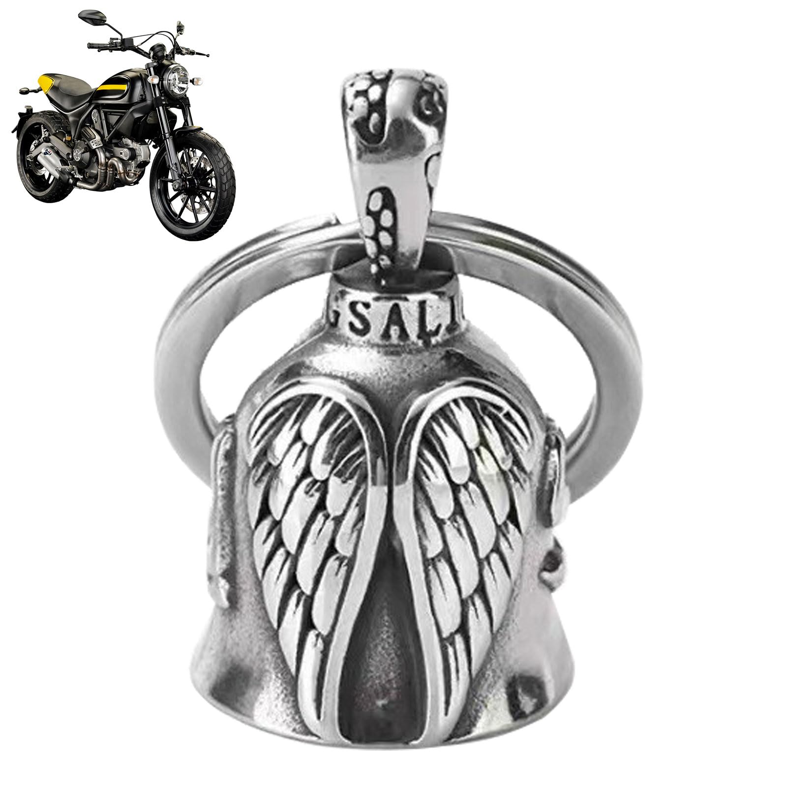 GWAWG Guardian Angel Motorcycle Bell - Stainless Steel Biker Luck Bell for Motorbikes