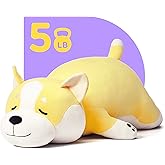 IKASA 5lbs Weighted Stuffed Animal Corgi Dog Plush Toy,28 inches Giant Large Big Soft Jumbo Puppy,Huge Size Cute Fat Plushie,Gift for Kids