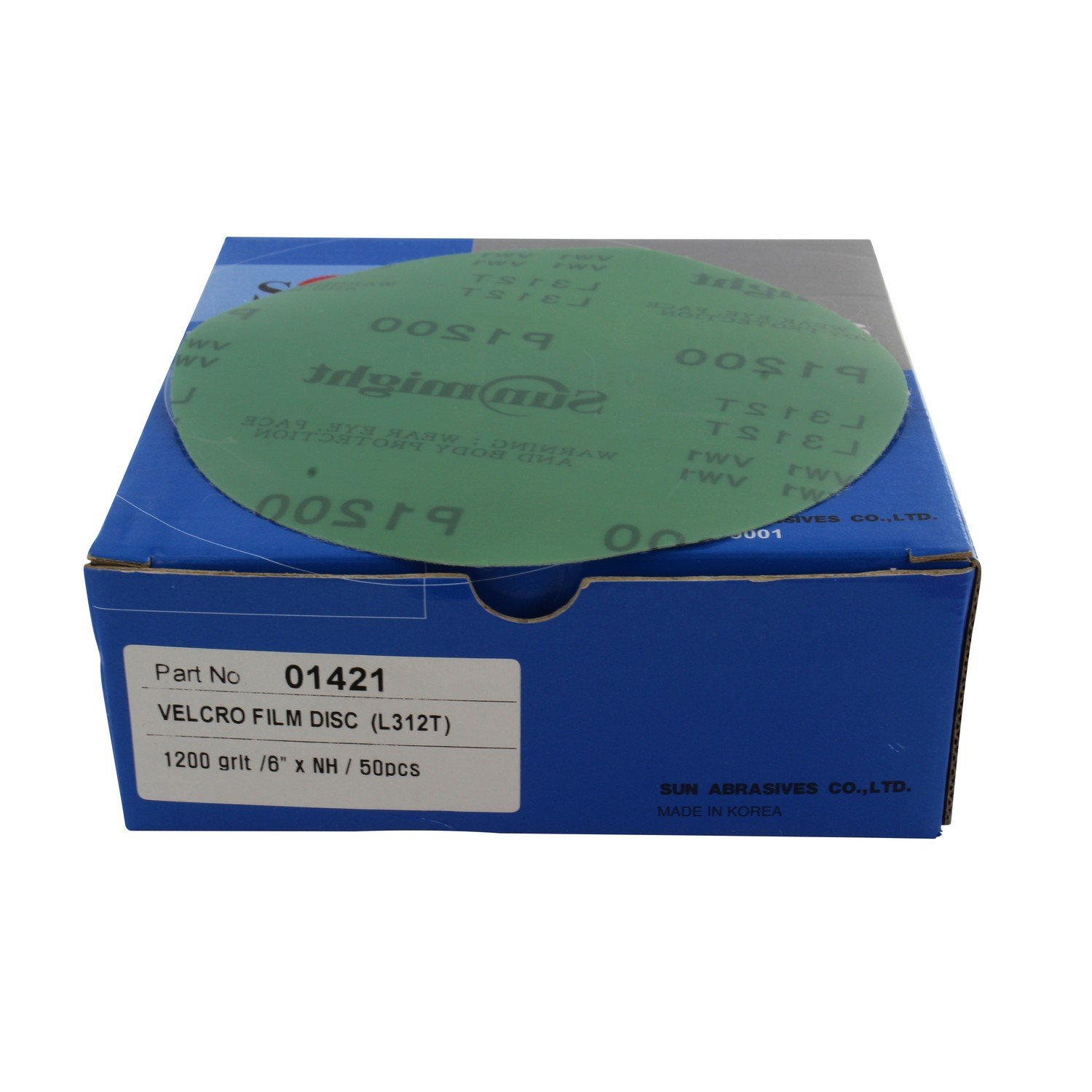 Sunmight 6" 1200 Grit Film Sanding Disc (No Holes), 50 Pieces (01421