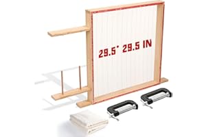 Riiai Tufting Frame, Rug Tufting Frame, 29.5” x 29.5” Tufting Frame for Rug Making, Wooden Tufting Frame Rug Making Supplies for Tufting Gun, Table Stand Frame CarpetTools(29.5” x 29.5”)