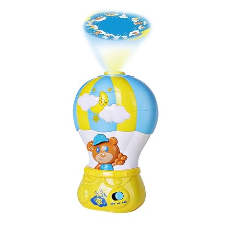 Happkid Globo aerostático con proyector y melodías Luz de bebé para dormir