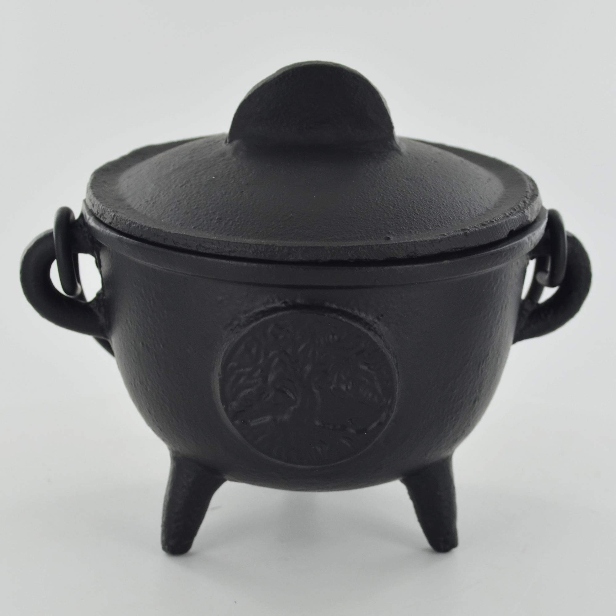 Cast Iron Cauldron Tree of Life Medium Witch & Magic Accessory for Wicca Potions Neopaganism Gift H12.5cm
