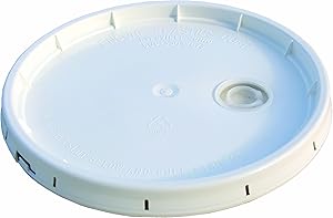 Encore Plastics 201219 Plastic Pail Lid with Plug White, 5-Gallon