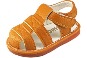 WILLFUN Baby Boy Girl Summer Infant Squeaky Sandals Premium Rubber Sole Closed-Toe Non-Slip Shoes Toddler First Walkers