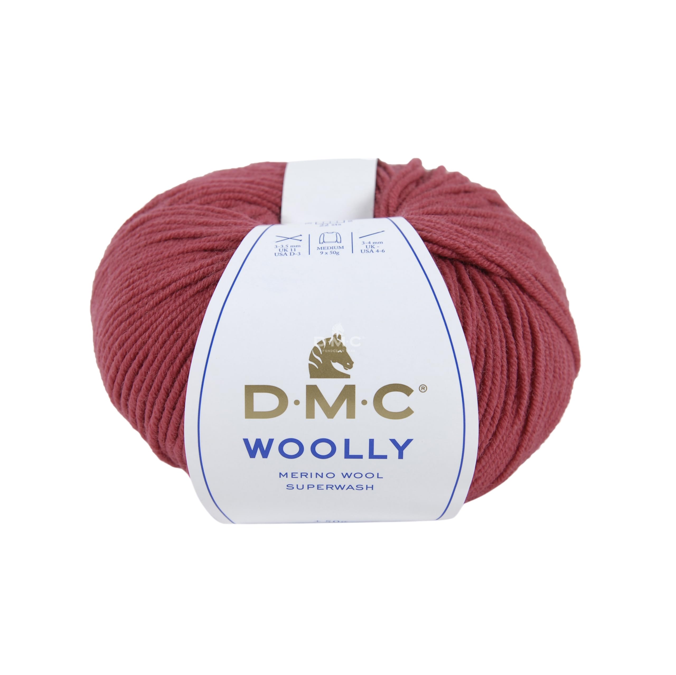 DMC Woolly Merino Yarn, Colour (055), Red, 50g