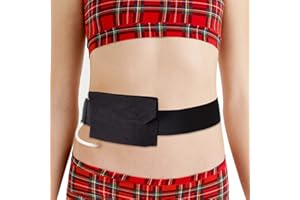 EASECARE Discreet PD Belt Peritoneal Dialysis Holder Soft Cotton with Pocket Cover Adjustable for G-Tube Catheter Feeding Peg G Tube Accessories Medical Pouch Patients Adults Women Men Black