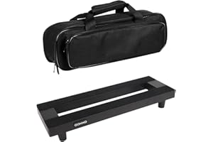 GOKKO Small Guitar Pedal Board 15" x 5" Aluminum Alloy Pedalboard with Carry Bag (GKA-15)