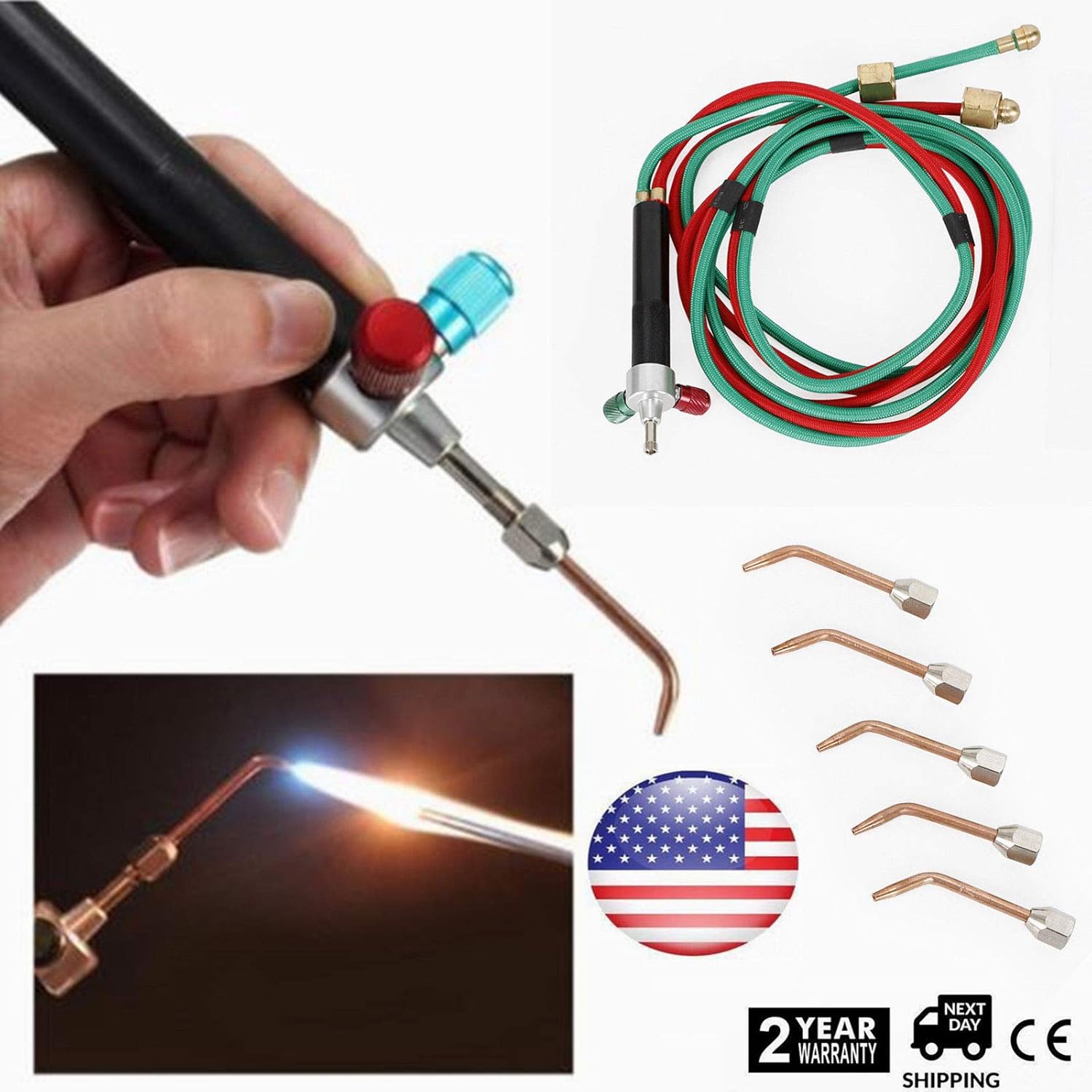 Mini Gas Welding Torch with 5 Tips Precision Oxygen Butane Welding Torch Kit Used In Jewelry