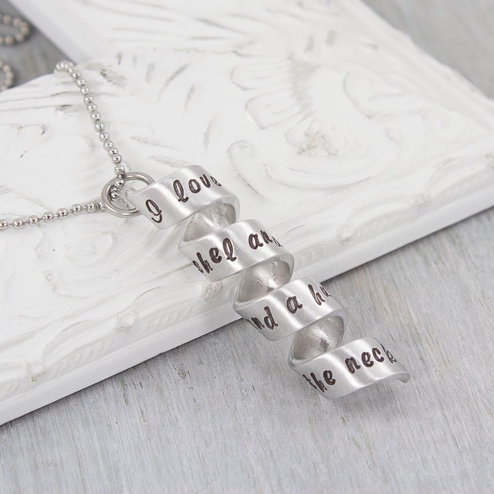 Spiral Scroll Saying Personalized Silver-tone Pendant Necklace