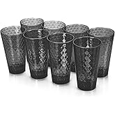AKMQYM BPA-Free Plastic Tumblers 8 Pack (8x22oz) | Reusable Dishwasher Safe | Stackable Shatterproof Cups | Plastic Drinkware & Drinking Tumblers for Restaurant, Home, Party