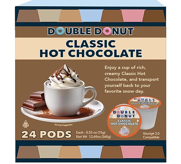 DOUBLE DONUT COFFEE HOT CHOCOLATE PODS FOR KEURIG...