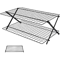 Geesta 2/3/4-Tier Collapsible Cooling Rack with Lock Design Stackable Cooling Roasting Cooking for Cookies Baking