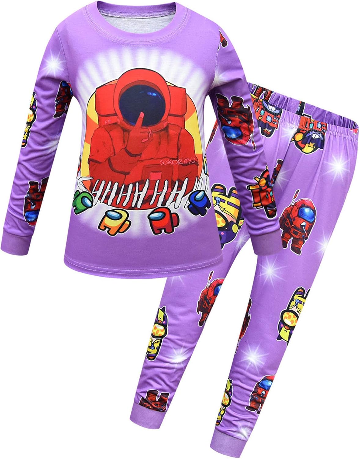 Boys Girls Among Us Crewmate Kids 2pcs Pajamas Set Long Sleeve 3D Print