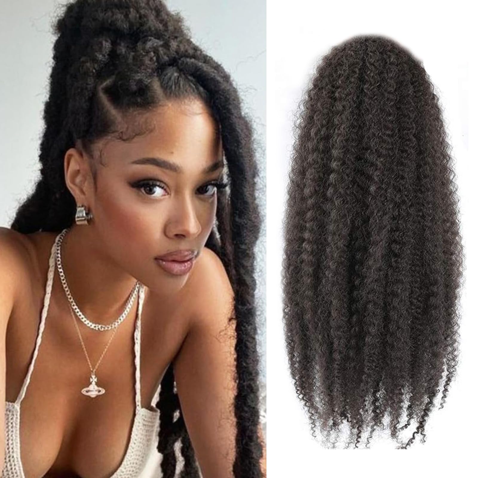 XIMENALU Marley Twist Braiding Hair Afro Kinky Curly Cuban Twist Hair Marley Twists Crochet Braids Synthetic Senegalese Twists Crochet Hair Extensions for Women (4#, 18inch/6packs)