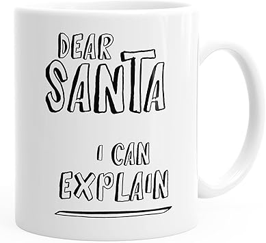 Moonworks Weihnachts Tasse Dear Santa I Can Explain Kaffee Tasse Weihnachten Spruch Lustig Weiss Unisize Amazon De Kuche Haushalt