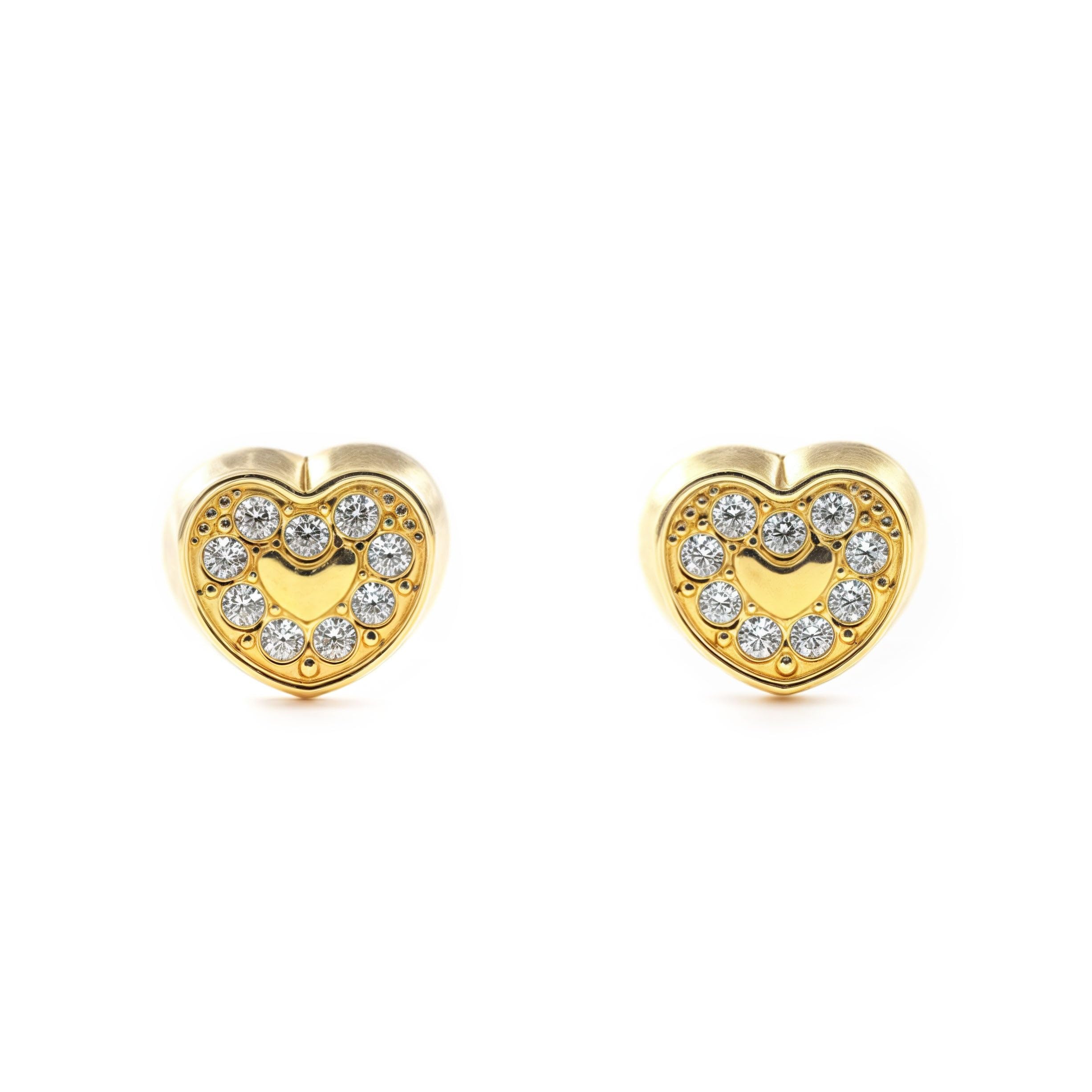 9ct Yellow Gold heart Children's Earrings
