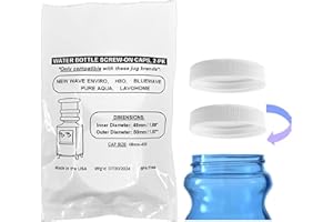 S&W MANUFACTURING Screw-On Caps Compatible with 1-5 Gallon Bluewave, New Wave Enviro, PureAqua Brand Water Jugs, 48mm Size Bottle Lids, 2pk