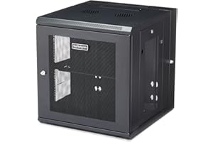 StarTech.com 4-Post 12U Wall Mount Network Cabinet w/ 1U Shelf, 19" Wall-Mounted Server Rack for IT / Data Computer Equipment