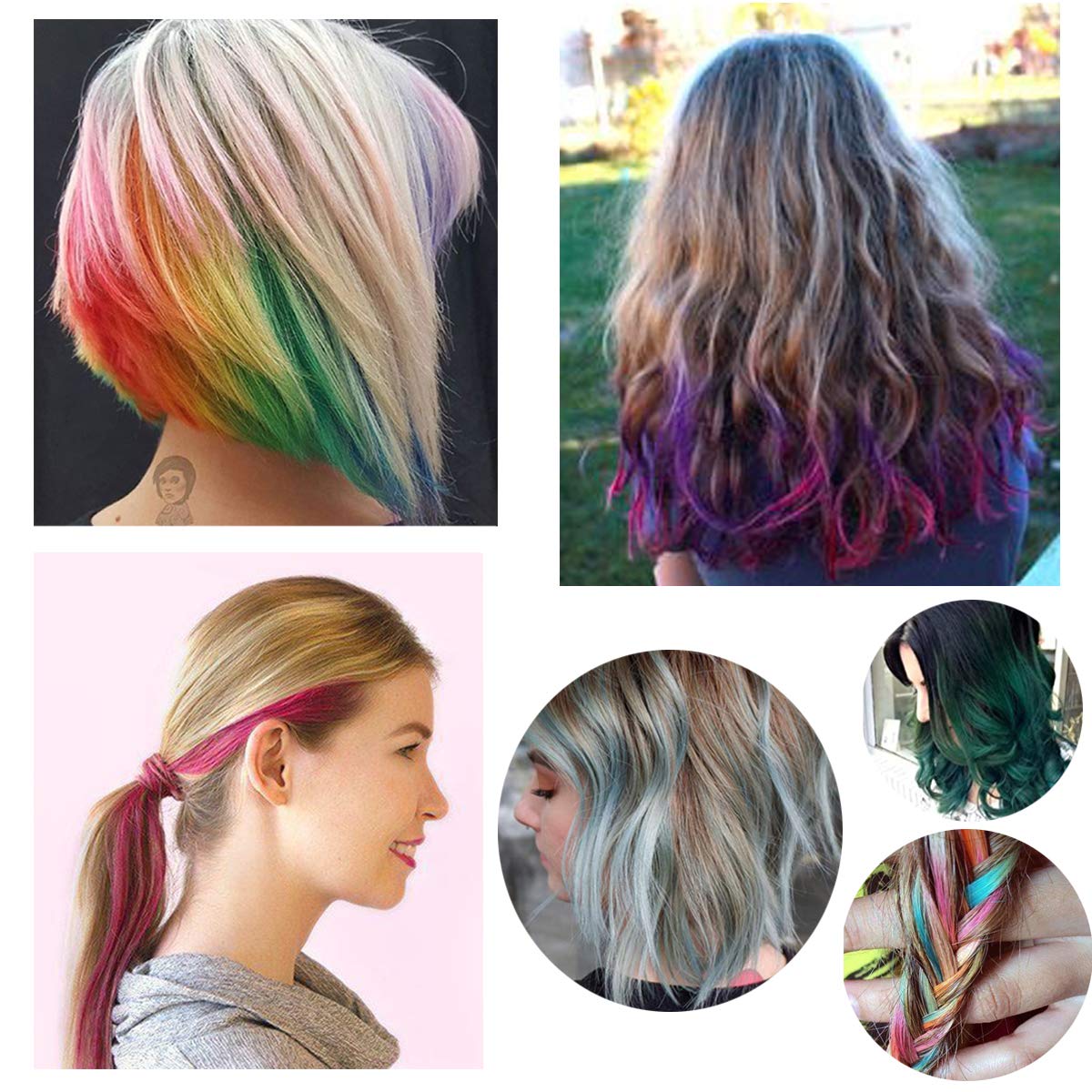 Kyerivs Hair Chalk Combs Bright Temporary Metallic Glitter Hair