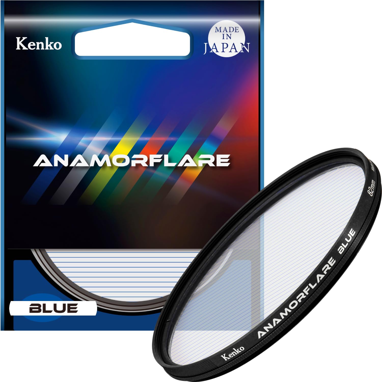 Kenko ANAMORFLARE Blue φ82mm, Ray-Like Flare Effect Filter, Rotary Frame, Made in Japan, 549759