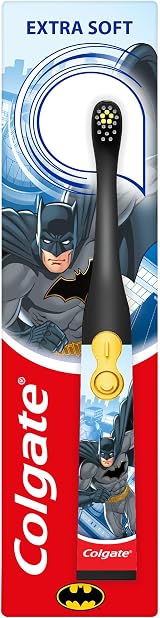 Colgate Kids Batman Battery Powered Toothbrush 3+ Extra Soft Bristles