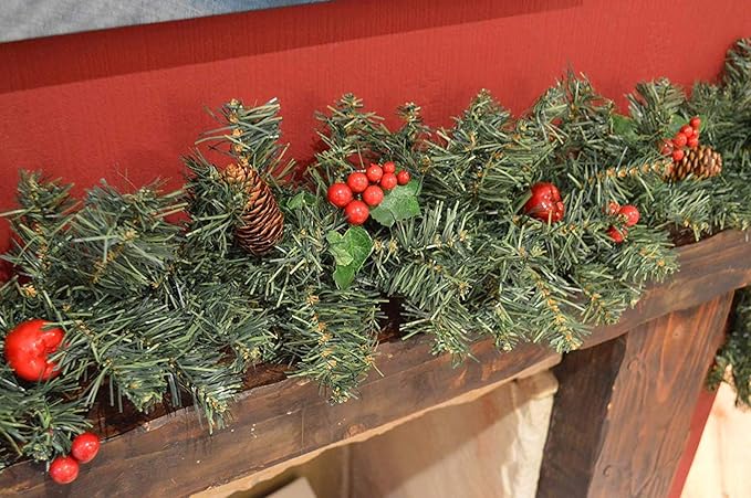 Guirnalda de Navidad para escaleras de chimenea, guirnaldas de Navidad