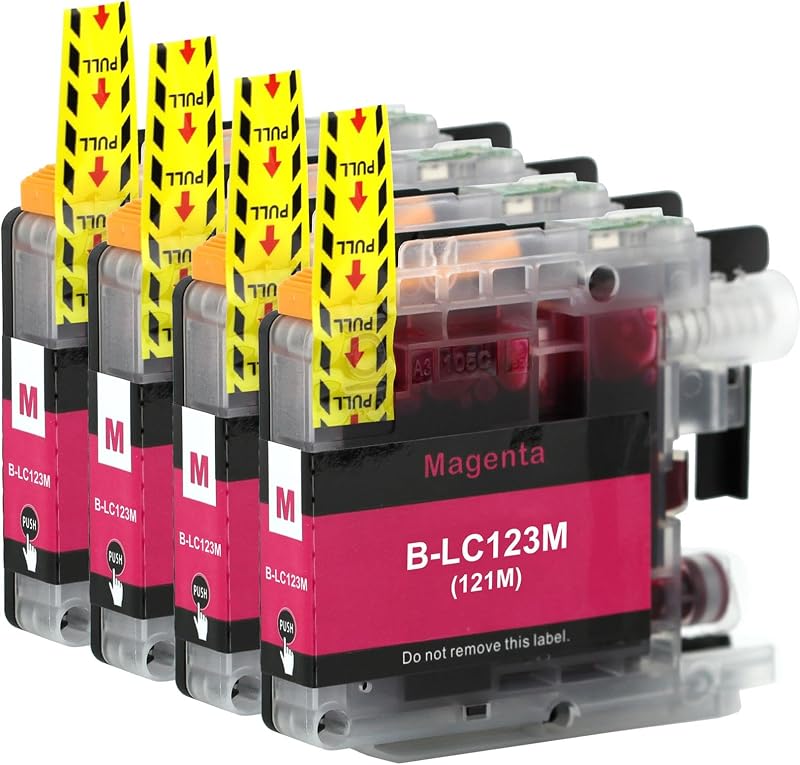 Go Inks 4 Magenta Ink Cartridges for Brother LC123M DCP MFC Printers