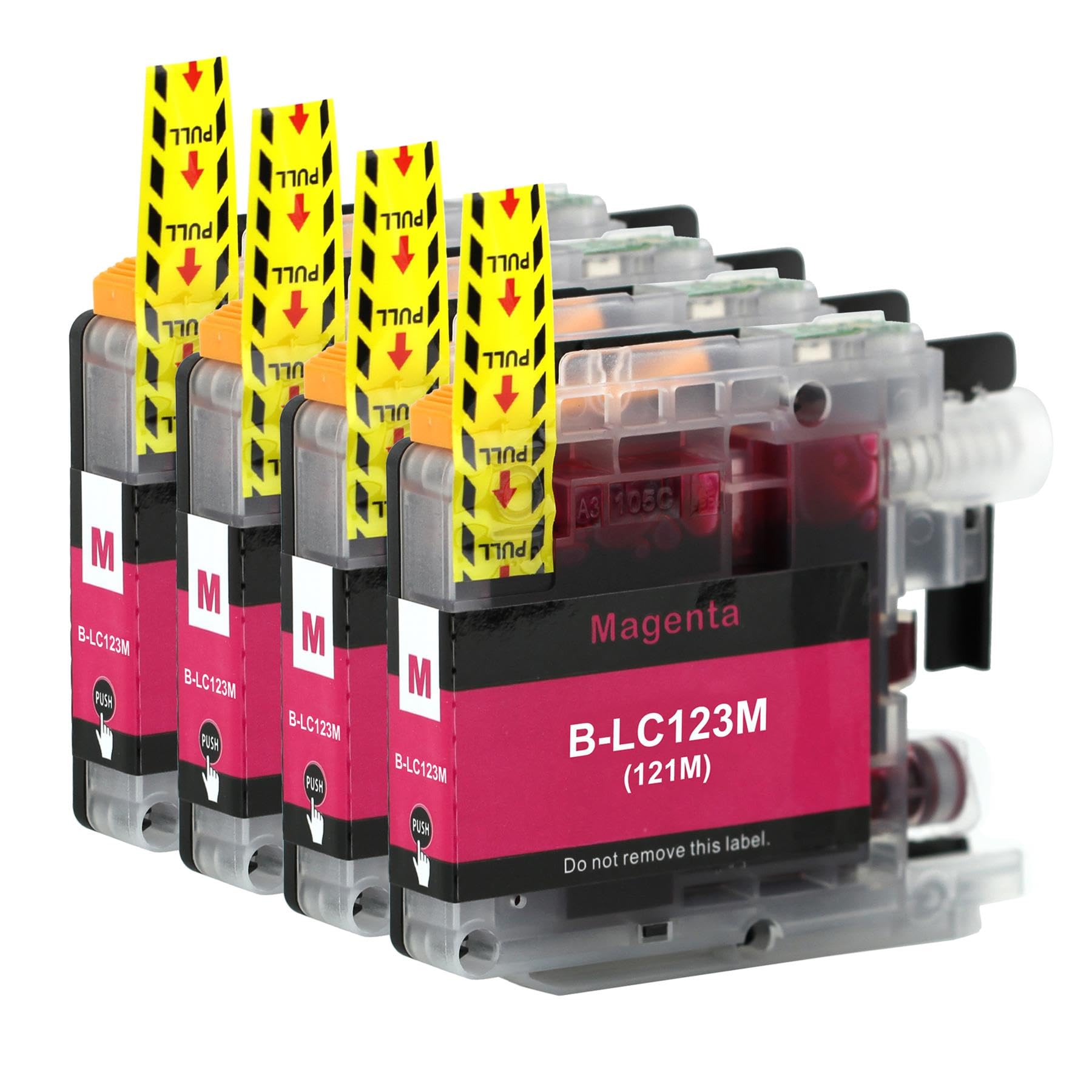 Go Inks 4 Magenta Ink Cartridges to replace Brother LC123M Compatible/non-OEM for Brother DCP and MFC Printers