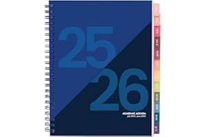 RILEYS & CO Rileys Academic Planner 2025-2026, Daily, Weekly & Monthly Planner, July 2025 - June 2026, Student Notes Pages, Twin-Wire Binding, Weekly Agenda for School & Work (8 x 6-Inches, Blue, Geographic)