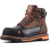 SUREWAY Men's 6" Soft/Composite Toe Heavy Duty Waterproof Work Boot GoodyearWelt Oil/Slip Resistant Dual-Density Comfortable Outsole Crazy Horse Leather EH Construction Industrial Safety Work Boots
