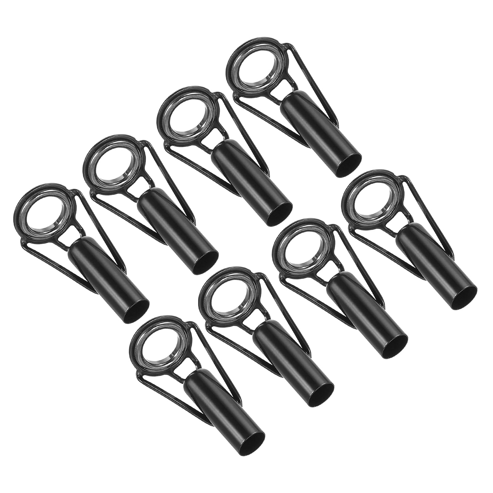 PATIKIL 6.2mm Fishing Rod Tip Repair Kit, 8pcs Stainless Steel Pole Ring Guide Replacement for Saltwater Freshwater Fishing, Black