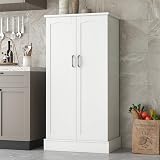 cointwo 47" Kitchen Cupboard with Adjustable Shelves - White Storage Unit view 2