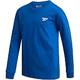 Reebok Boys Long Sleeve Shirts - Soft Stretch Cotton Boys Shirts Long Sleeve Athletic Top for Workout Running Gym Layering
