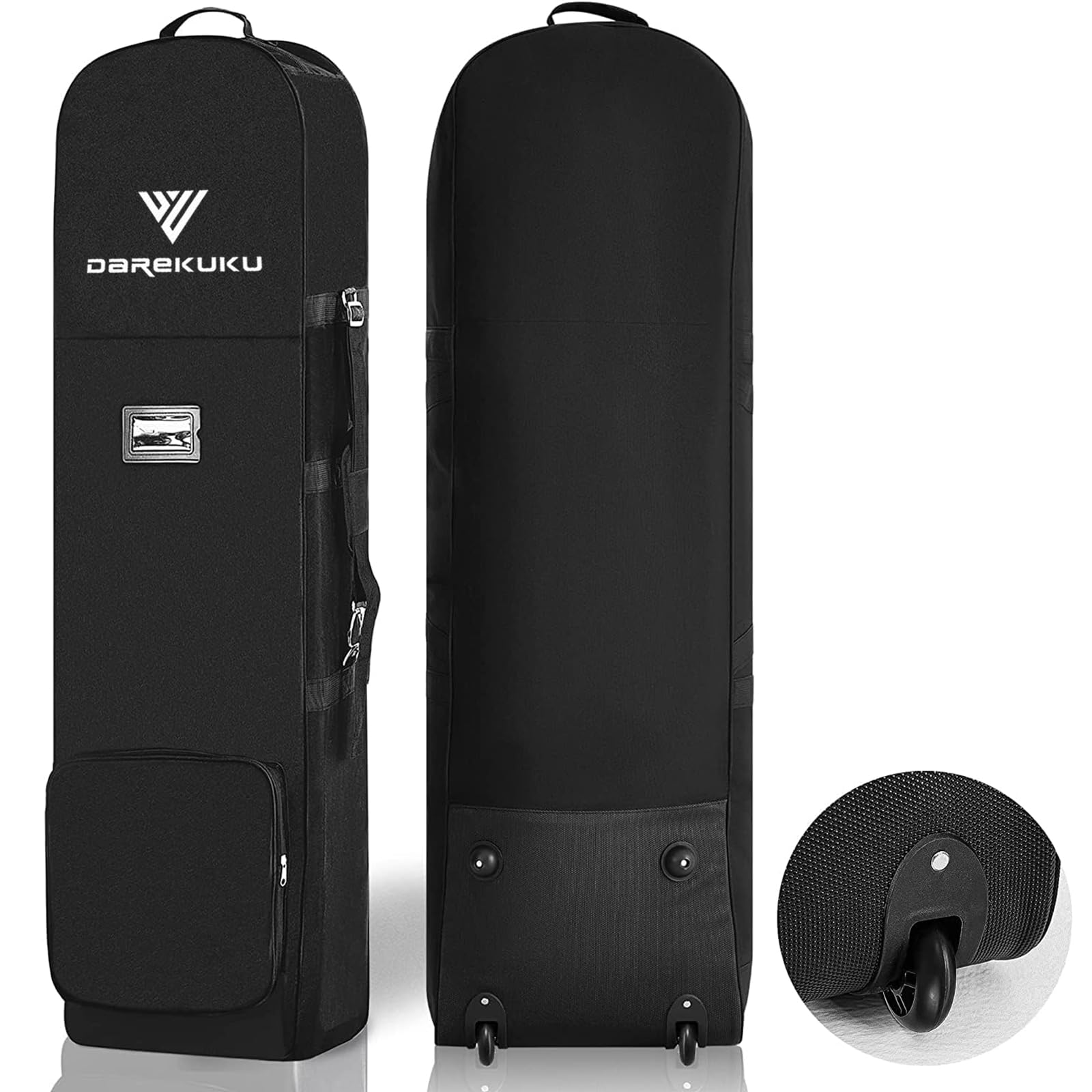 Soft-Sided Golf Travel Bag with Fixed Buckles, 1200D Heavy Duty Polyester Oxford Wear-Resistant, Foldable & Portable Golf Travel Case for Airlines with Wheels