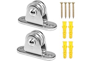 FONUNO Small Pulley Block Silent Wall Ceiling Mount Pulley with Bearing Fixed Pulleys Wheel Loading 175 lb for Cord, Material Handling and Moving (2 PCS)