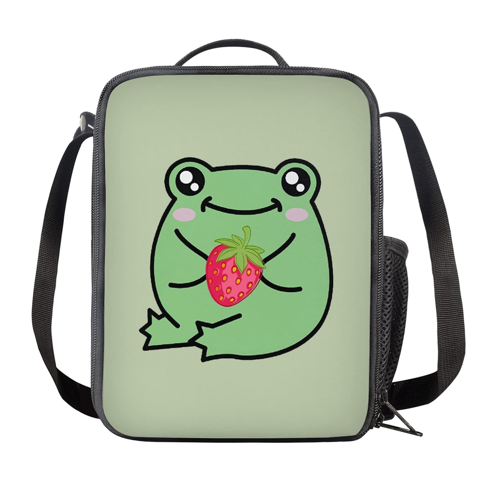 HELLHERO Frog Lunch Bag Insulated Lunch Boxes Strawberry Lunchbag for Work School for Kids Adults Lunchboxes Travel Picnic Organzier Thermal Meal Cooler Tote Bags