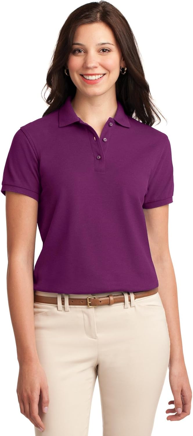 Port Authority Ladies Silk Touch Polo. L500 at  Women’s Clothing store