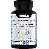 PhosphatidylSerine & Bacopa Monnieri 800 mg 2 in 1 Supplement - Natural Brain Enhancer/Nootropic for Enhanced Focus and Concentration, Memory Support, & Cognitive Function - 120 Vegetarian Capsules