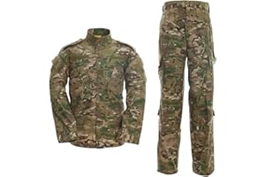 LANBAOSI Men's Tactical Jacket and Pants Military Hunting ACU Uniform 2PC Apparel Suit