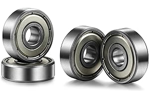 Donepart 6000 ZZ Bearings 10mm ID, 26mm OD, 8mm Width ABEC3 High Speed Double Metal Shielded Bearings for Motor, Wheels, Bicycle, Home Appliances, etc. (4 Pack)