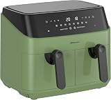 EMtronics Dual Air Fryer 9L 8 Presets Sage Green view 5
