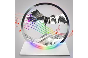 Mtadmai Moving Sand Art Liquid Motion Decor, Bluetooth Speaker Bedside Lamp Dimmable Multi-Color, Moving Sand Art Lamp for Kids Room Living Room Office Dorm