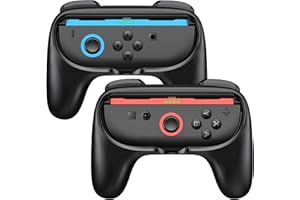 EXTREMECOOL Switch 2 Controller Grip Compatible with Nintendo Switch 2 (2025) for Joycon Controller, Plug and Play Joypad Grip, 2 Pack Joy Con Comfort Grips for Nintendo Switch 2 Accessories Kit Black